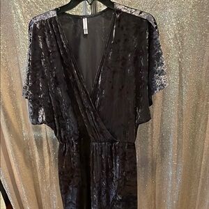Xhilaration purple Crushed Velvet Faux-Wrap bodice Dress NWOT